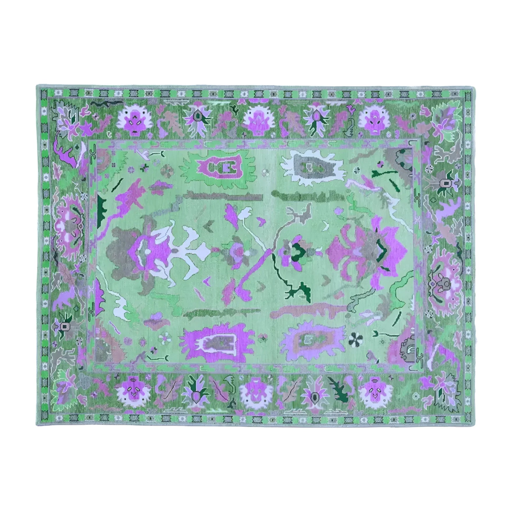 Beautiful traditional floral hand-tufted wool area rug in green, perfect for a living room setting. The intricate design features vibrant floral patterns, ideal for adding a touch of elegance to any living room. This 8x10 wool rug combines style and comfort, making it a great choice for area rugs in the living room.