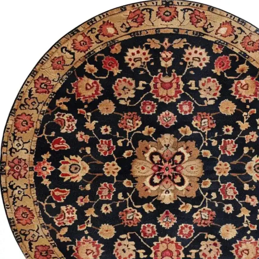 This Traditional Whirl Hand Tufted Round Rug features an intricate floral design in rich colors, perfect for adding a touch of vintage charm to any bedroom. Made from quality wool, this large area rug is ideal for those seeking elegant bedroom rugs. The round shape enhances any space, making it a standout piece among rugs for bedroom decor.