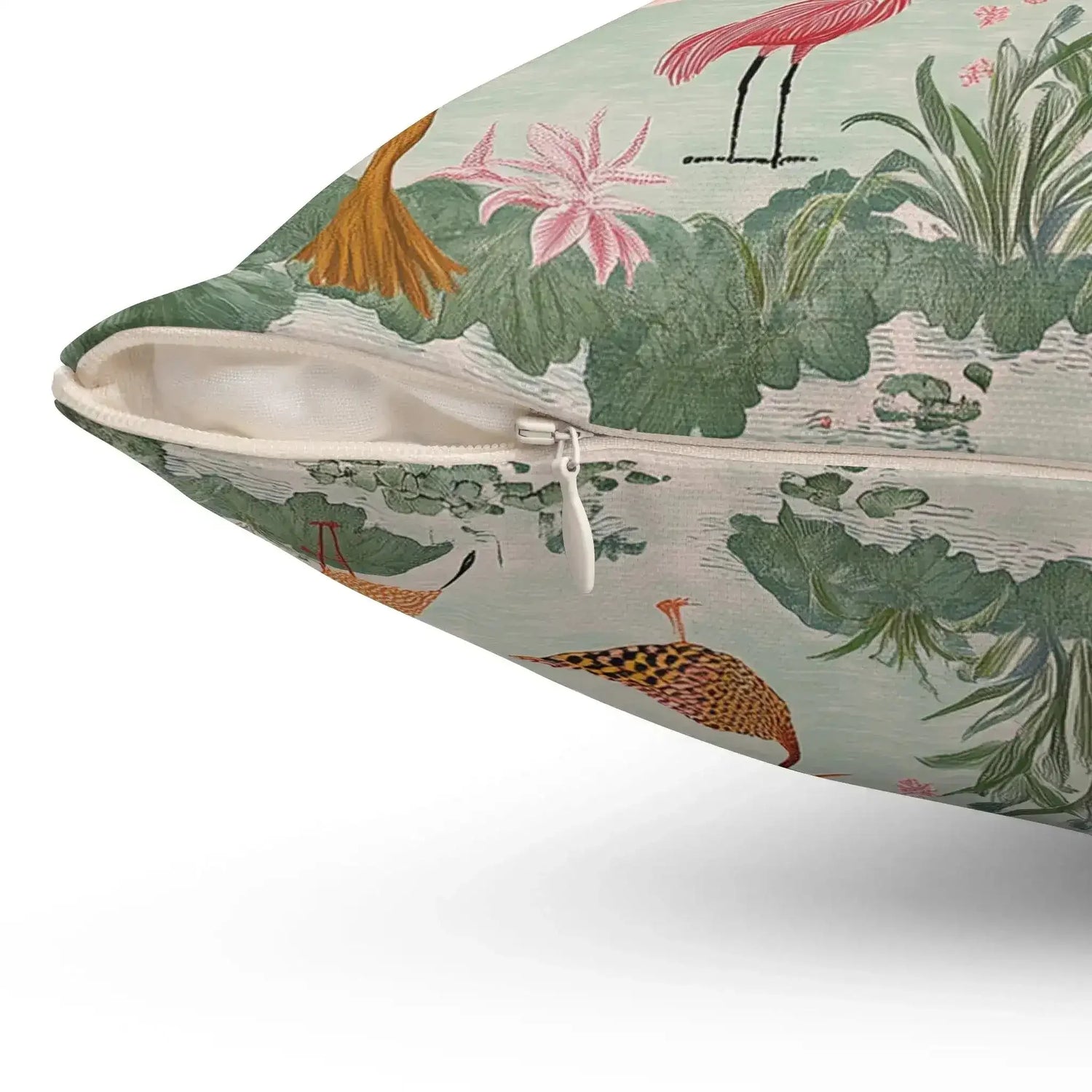 Tranquil Garden Birds Throw Pillow