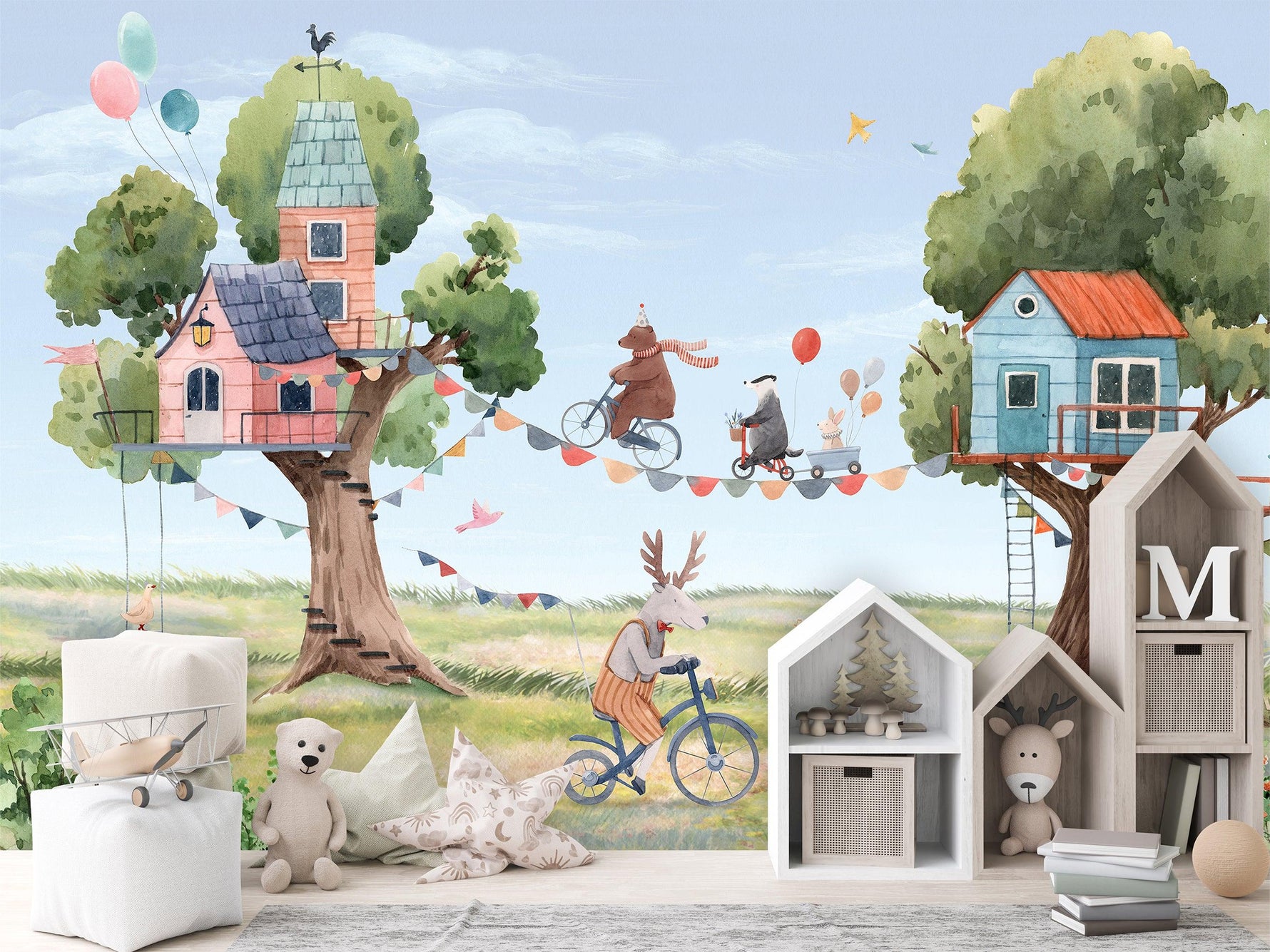 Treehouse Party Wallpaper Mural