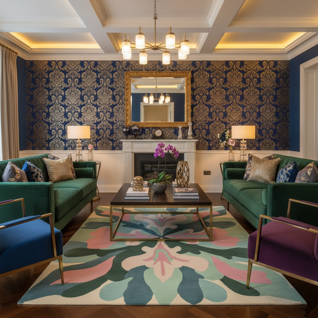 Trippy Colorform Study Hand Tufted Rug