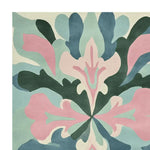 A vibrant, abstract design on a hand-tufted area rug, showcasing a blend of pastel pinks, blues, and greens. This contemporary rug brings a touch of modern art to large living rooms and is perfect for those seeking stylish living room rugs in 8x10 sizes. Made from high-quality wool, it's a perfect addition to any home decor.