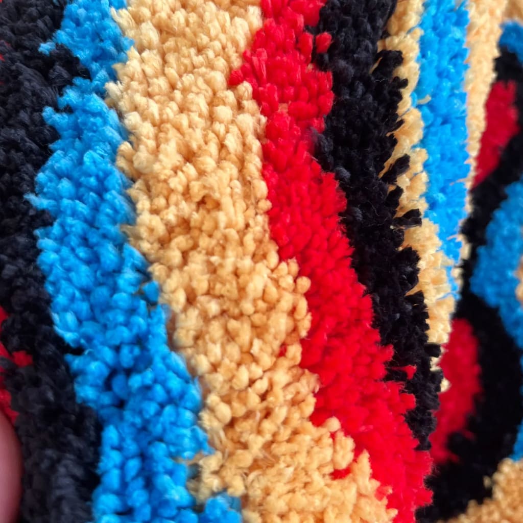 Trippy Smiling Abstract Wave Bath Mat