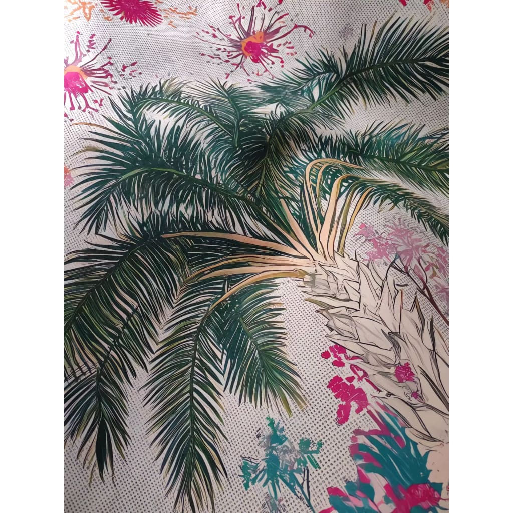 Tropical Garden Palm Round Rug
