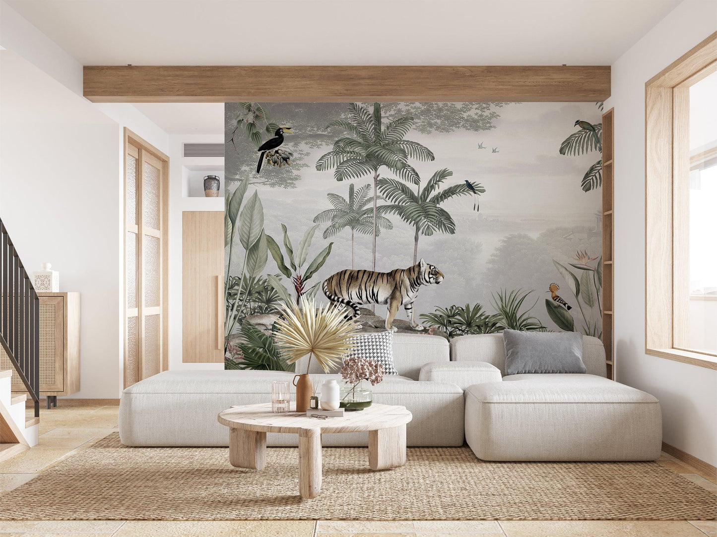 Tropical Tiger Wallpaper Mural - MAIA HOMES