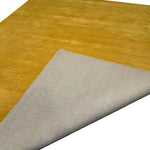 Top view of the Turmeric Artic Geo Modern Hand Tufted Wool Rug measuring 9 x 12 feet. This large area rug features a vibrant yellow geometric pattern, perfect as a contemporary rug for a stylish living room. Made from high-quality wool, it's an ideal choice for those seeking large area rugs for living room spaces.