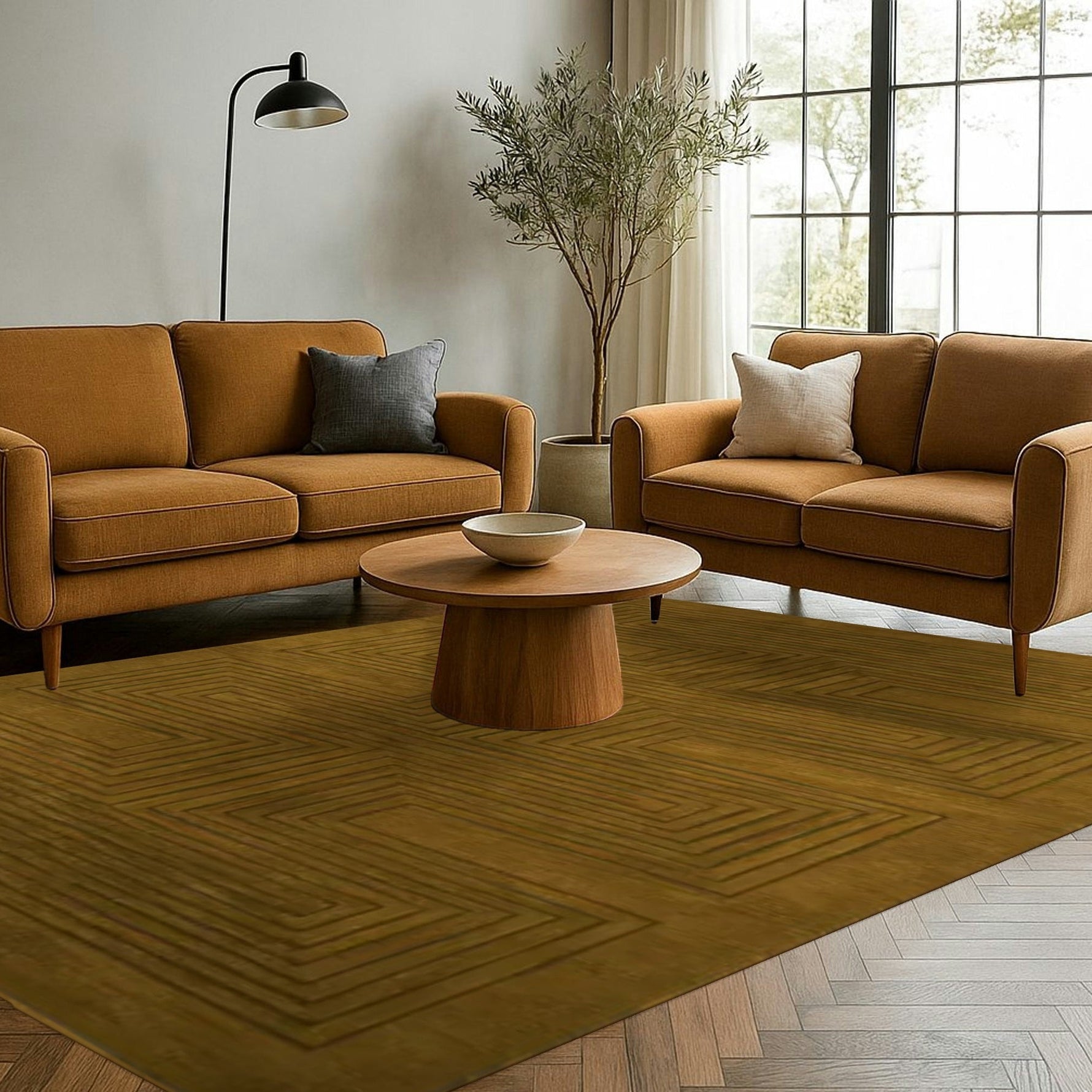 Turmeric Artic Geo Modern Hand Tufted Wool Rug