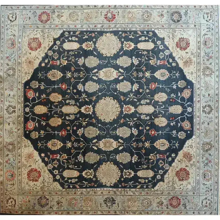 This stunning Turquoise Tradition Hand Knotted Area Rug features a rich floral pattern with intricate vintage designs, perfect for adding elegance to large living room spaces. The Persian-inspired motifs create a timeless look, making it an ideal choice for those seeking exquisite area rugs for the living room.