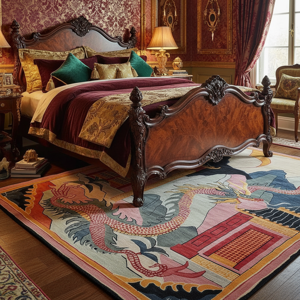 Twilight Dragon  Citadel Hand Tufted Wool Rug