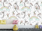 Unicorn Rainbow and Ice Cream Nursery Wallpaper