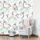 Unicorn Rainbow and Ice Cream Nursery Wallpaper