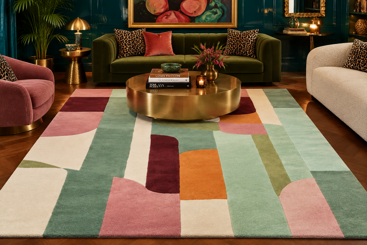 Urban Luxe Hand Tufted Rug - Green — Custom 15' × 15'