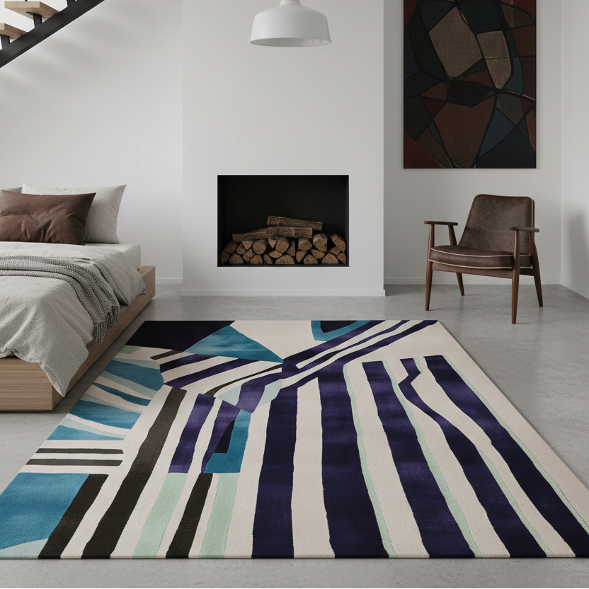 Urban Stripe Collision Hand Tufted Rug