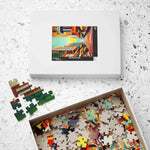 Urban Vibes 252-piece box with open tray of colorful and uncolored jigsaw pieces