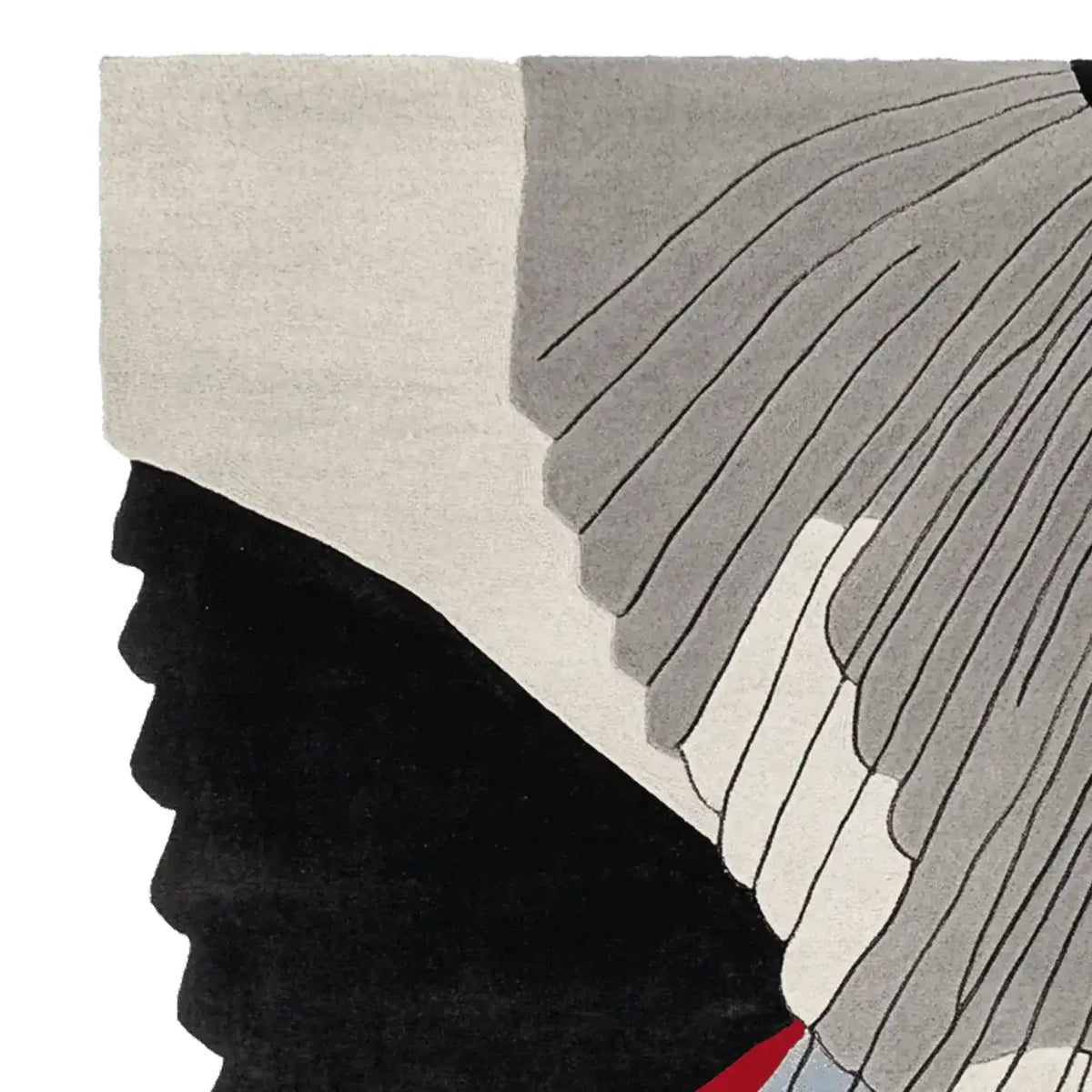 Contemporary Urban Wing Span Hand Tufted Area Rug featuring an abstract design with flowing lines and a mix of neutral tones, ideal for adding a modern touch to any living room. This wool rug showcases a unique pattern, perfect for those seeking stylish area rugs for their space.