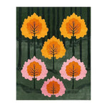 Vibrant Urban Woodland Hand Tufted Wool Rug featuring bold abstract trees in orange and pink, perfect for adding a contemporary touch to your living room. This area rug combines artistry and comfort, making it a standout piece among rugs for living room settings.