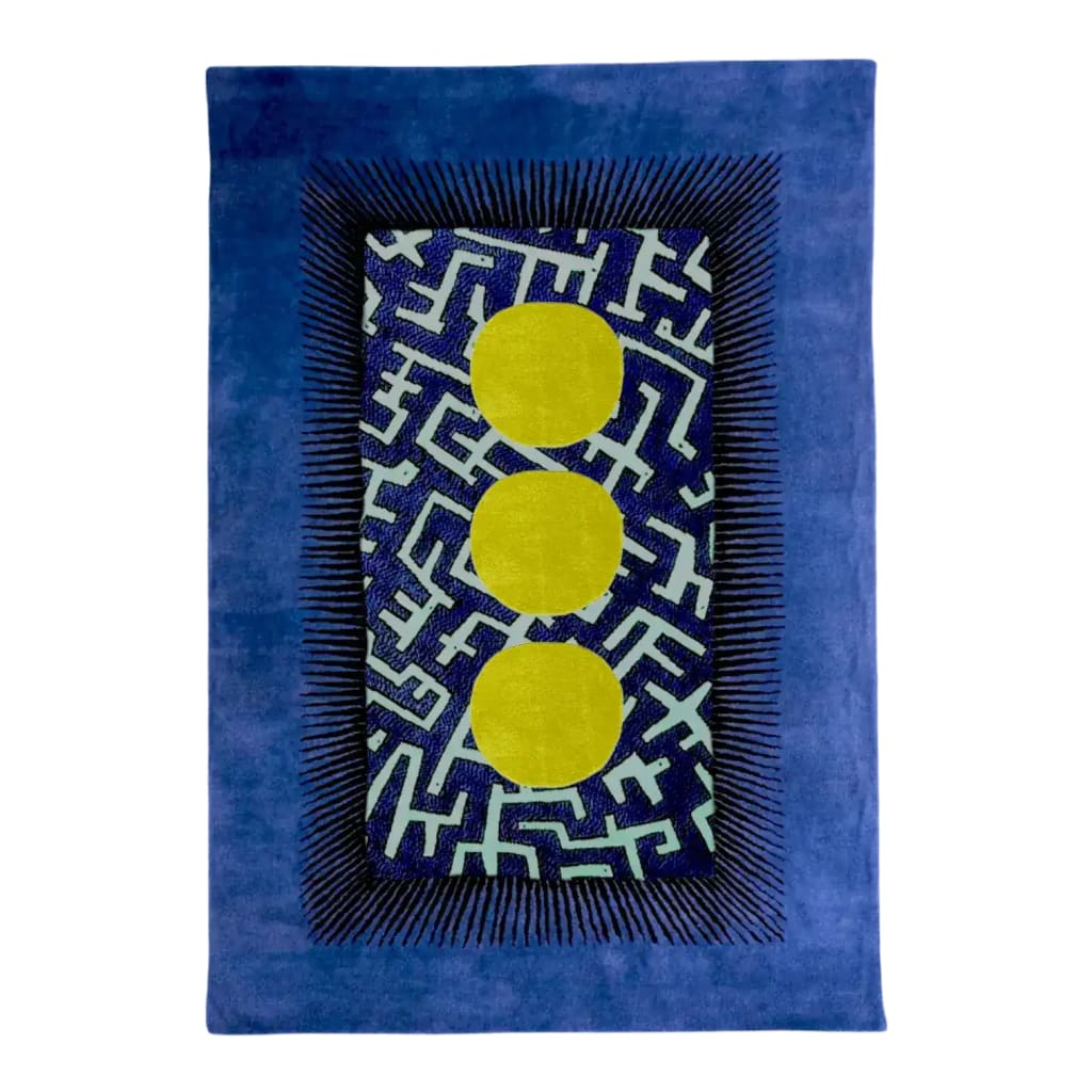 Valley of the Suns Hand Tufted Wool Rug - Blue and Yellow