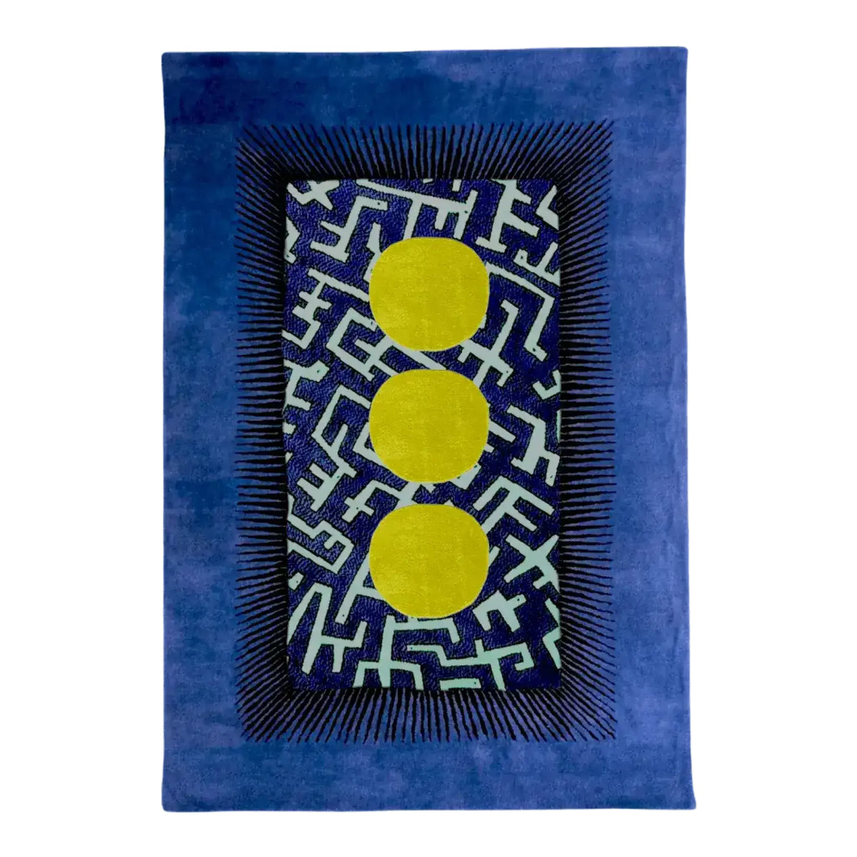 Valley of the Suns Hand Tufted Wool Rug - Blue and Yellow