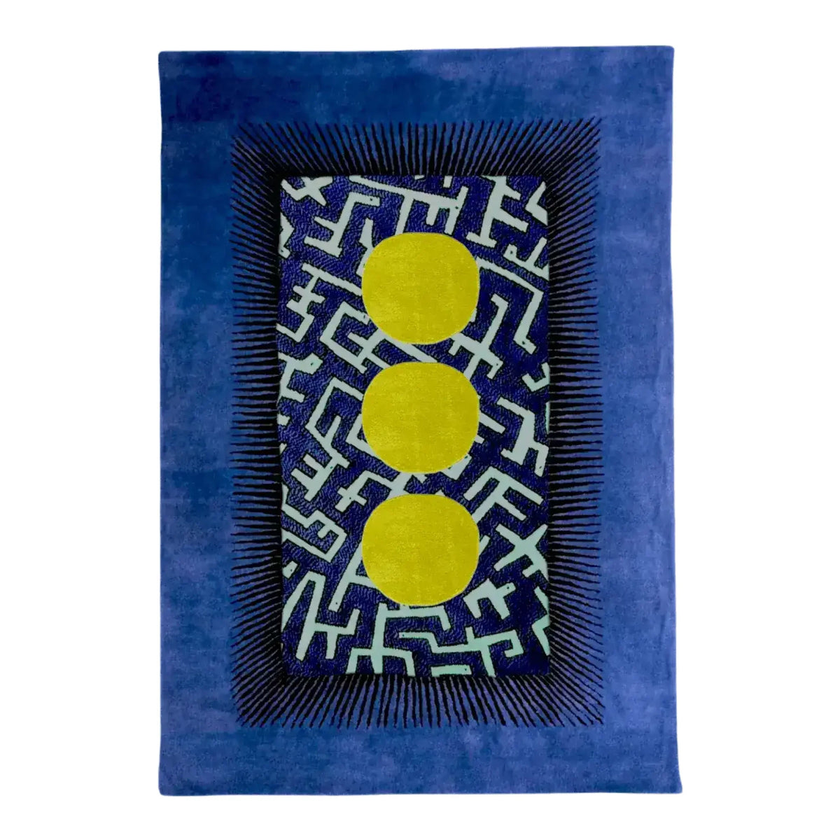 Valley of the Suns Hand Tufted Wool Rug - Blue and Yellow — Custom 16' × 19'9"
