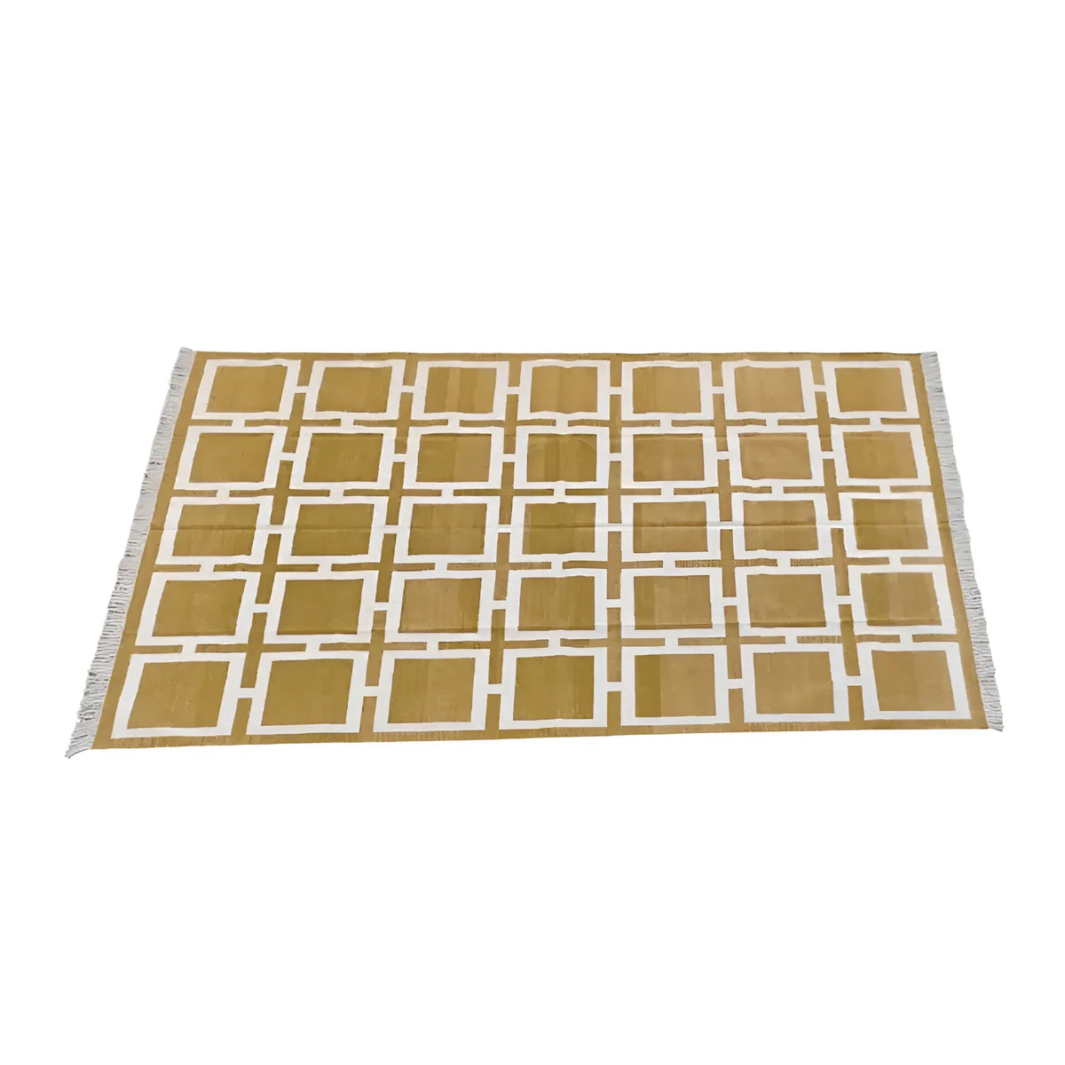 Vegetable Dyed Indian Dhurrie Cotton Rug - Medina Square