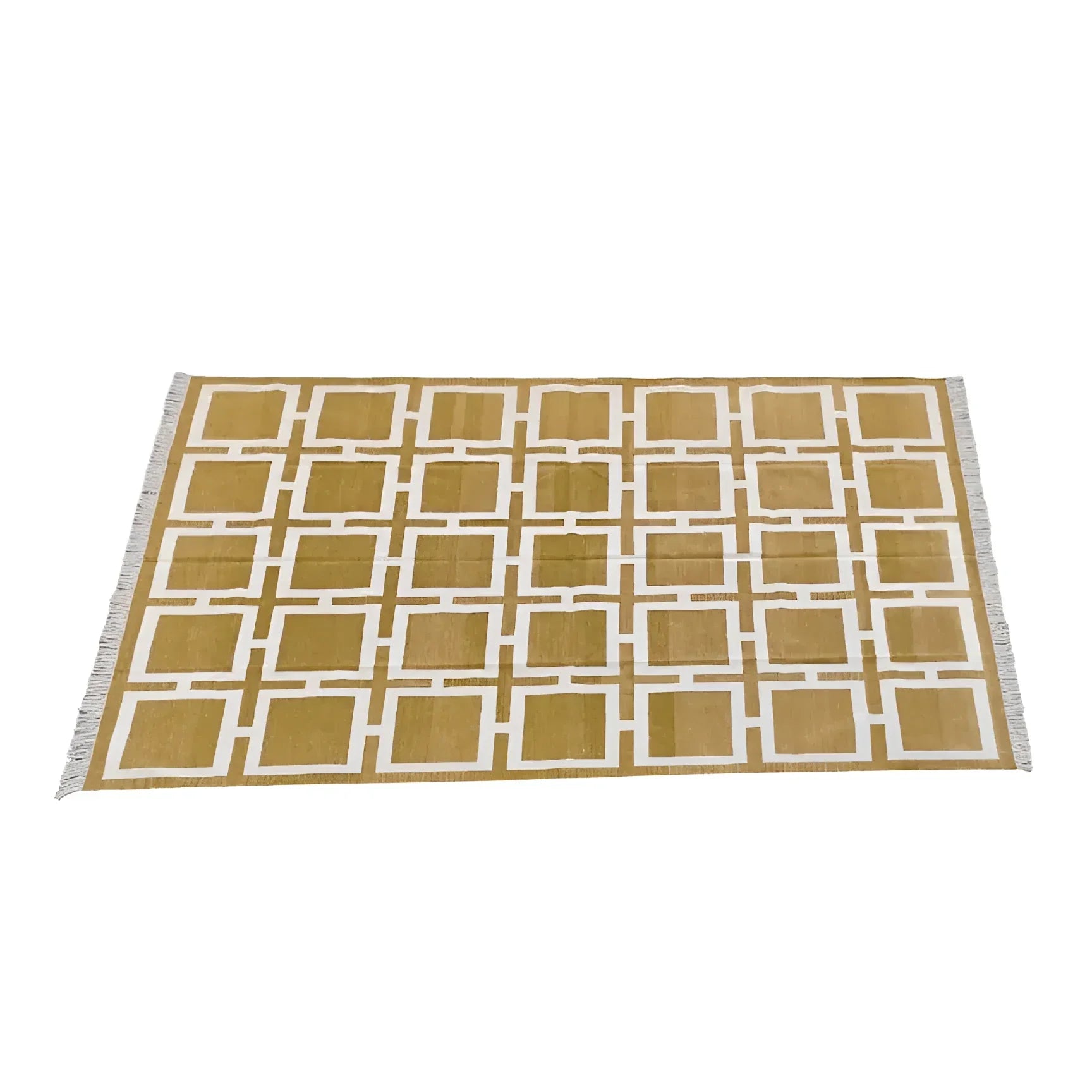 Vegetable Dyed Indian Dhurrie Cotton Rug - Medina Square