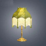 Velvet Green Frindge Lamp Shade - MAIA HOMES