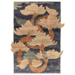 A beautifully crafted Verdant Dragon Vista hand-tufted wool rug featuring intricate abstract dragon motifs in earthy tones. This area rug is perfect for large living rooms, adding a touch of elegance and warmth. Ideal for those seeking high-quality area rugs for living room spaces.