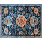 A beautifully designed Verdant Tapestry Hand Tufted Rug showcasing an intricate floral pattern in rich, warm tones. This wool area rug is perfect for adding a touch of vintage charm to a dining room. The detailed floral design makes it an ideal choice for those seeking dining room area rugs that combine elegance with a hint of nostalgia.
