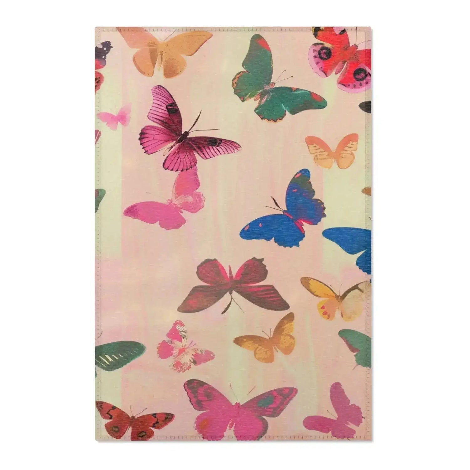 Vibrant Butterfly Elegance Pink Accent Rug