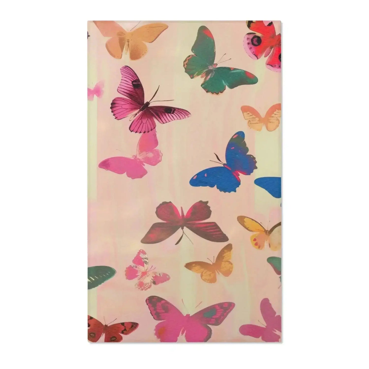 Vibrant Butterfly Elegance Pink Accent Rug