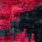 Vibrant Color Wave Canvas Hand Tufted Wool Rug Runner in an abstract red and black design, perfect for adding a contemporary touch to any office, hallway, or dining room. This area rug brings a bold statement to living spaces with its unique pattern.