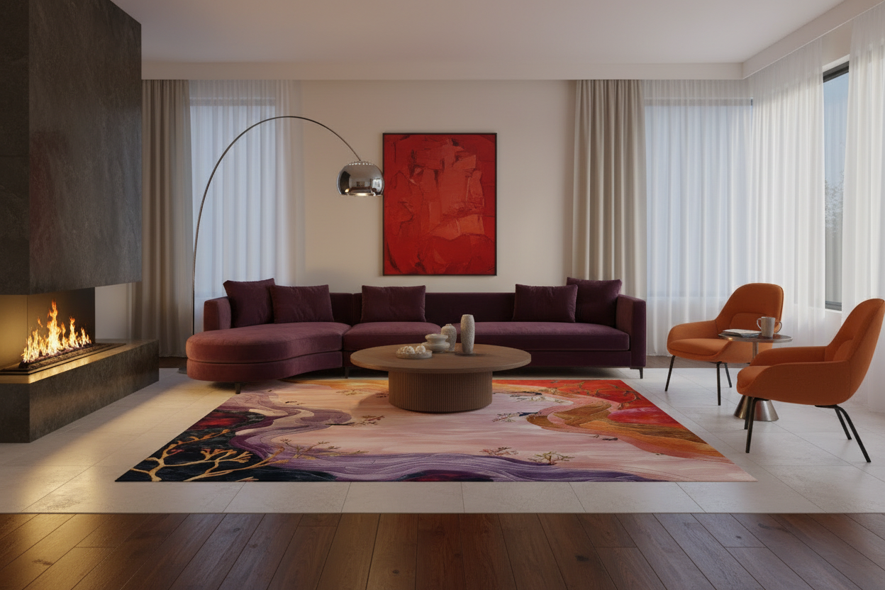 Fantasy Garden Tapestry Hand Tufted Rug