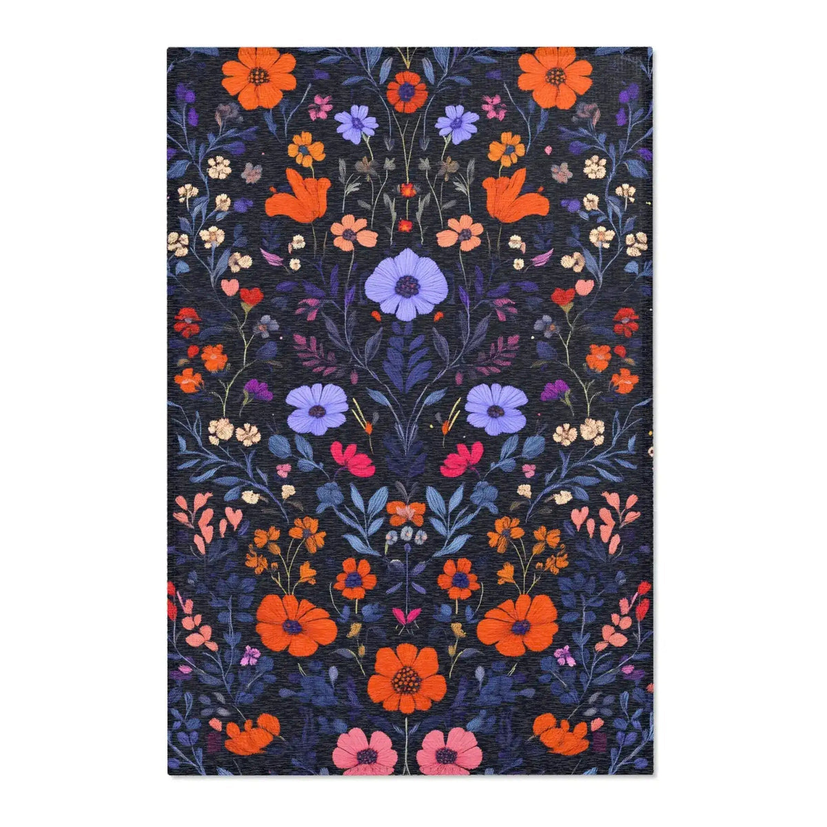 Square fringed woven tapestry with white cranes, golden moon and lotus flowers on aged green background, Vibrant Floral Embroidered Accent Rug crane tapestry