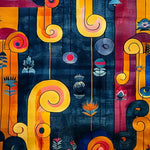 This vibrant and contemporary hand-tufted wool rug features an abstract design with swirling patterns in bold colors, ideal for adding a lively touch to any dining room or office. Perfect as a dining room area rug, it combines style and functionality, making it a standout piece for modern spaces.