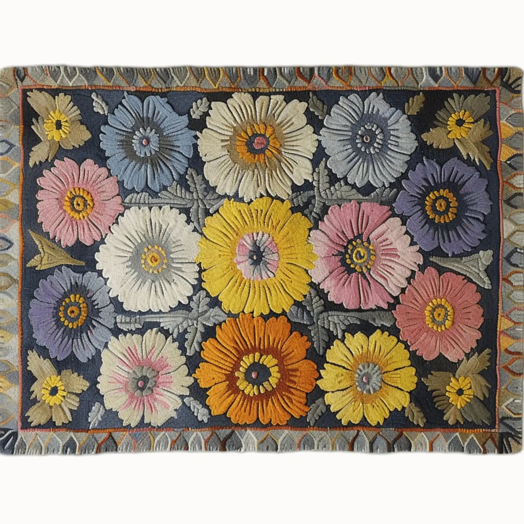 This Victorian Vignette Hand Tufted Wool Rug features a vibrant floral pattern, ideal for a large living room. The vintage-inspired design showcases an array of colorful flowers, making it a perfect statement piece among living room area rugs. Crafted from high-quality wool, this floral rug combines both elegance and durability, enhancing the aesthetic of any living space.