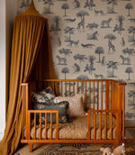 Vintage Animals Beige Wallpaper