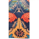 Vibrant vintage area rug showcasing a colorful floral pattern with bold orange, yellow, and blue hues. Perfect for adding a touch of elegance to any living room, this wool rug brings a cozy, inviting feel to spaces. Ideal as a living room area rug in an 8x10 size, its intricate design highlights the charm of vintage rugs and serves as a stunning centerpiece.