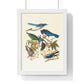 Vintage Blue Birds on Tree Branch Premium Framed Vertical Poster - MAIA HOMES