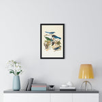 Vintage Blue Birds on Tree Branch Premium Framed Vertical Poster