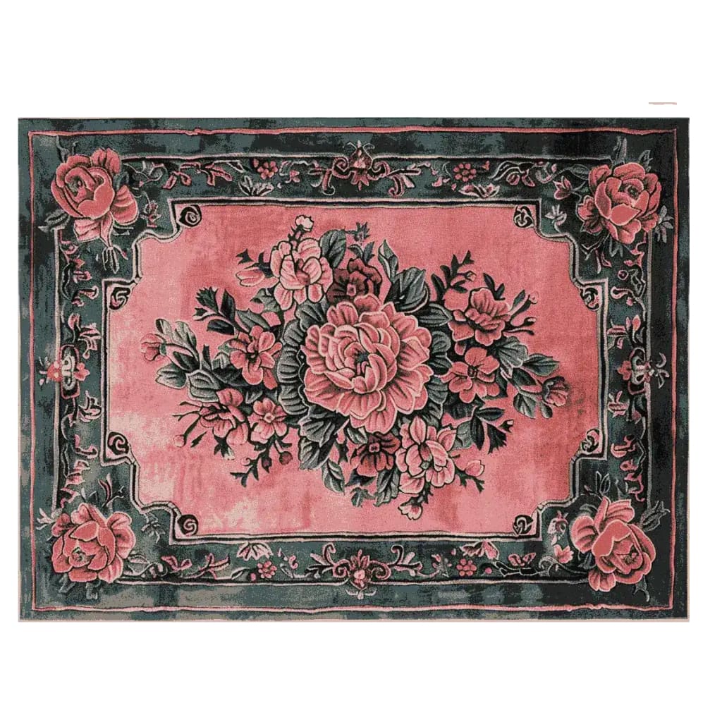 This vintage blushed bloom hand tufted area rug showcases an elegant floral design with intricate pink and green hues, perfect for enhancing living room decor. Ideal for those seeking vintage rugs or wool rugs for a cozy and stylish touch.