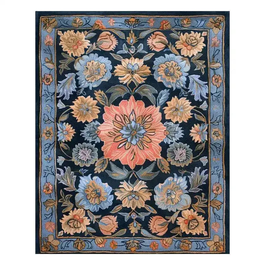 This exquisite Vintage Bouquet Hand Tufted Rug beautifully showcases a floral design with vibrant colors, ideal for adding a touch of elegance to your living room or dining room. Crafted from high-quality wool, this area rug combines the timeless charm of Persian rugs with a vintage flair, making it perfect for formal dining room settings. Its intricate floral patterns make it an eye-catching centerpiece in any space.