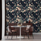 Vintage Exotic Flowers on Dark Wallpaper - MAIA HOMES