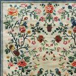 This vintage floral hand-tufted area rug features an intricate design of colorful flowers and birds, creating a charming and elegant look. Perfect for adding a touch of sophistication to your living room or bedroom, this wool rug offers both style and comfort. Ideal for those seeking vintage rugs or floral rugs, it complements any home decor beautifully.