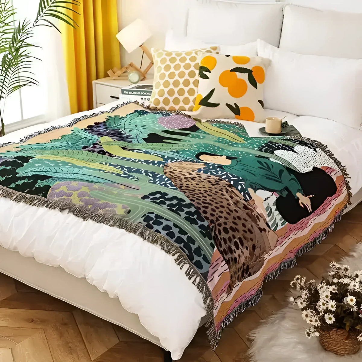 The Vintage Inspired Boho Crochet Throw Blanket is a beautifully crafted piece that combines timeless vintage charm with bohemian flair. Made from soft, high-quality yarn, this throw features intricate crochet patterns that create a cozy, textured look. The design is a perfect blend of classic and modern, with a relaxed, boho aesthetic that complements a variety of interior styles. Whether draped over a couch, bed, or chair, this throw blanket adds warmth, comfort, and a touch of artistic elegance 