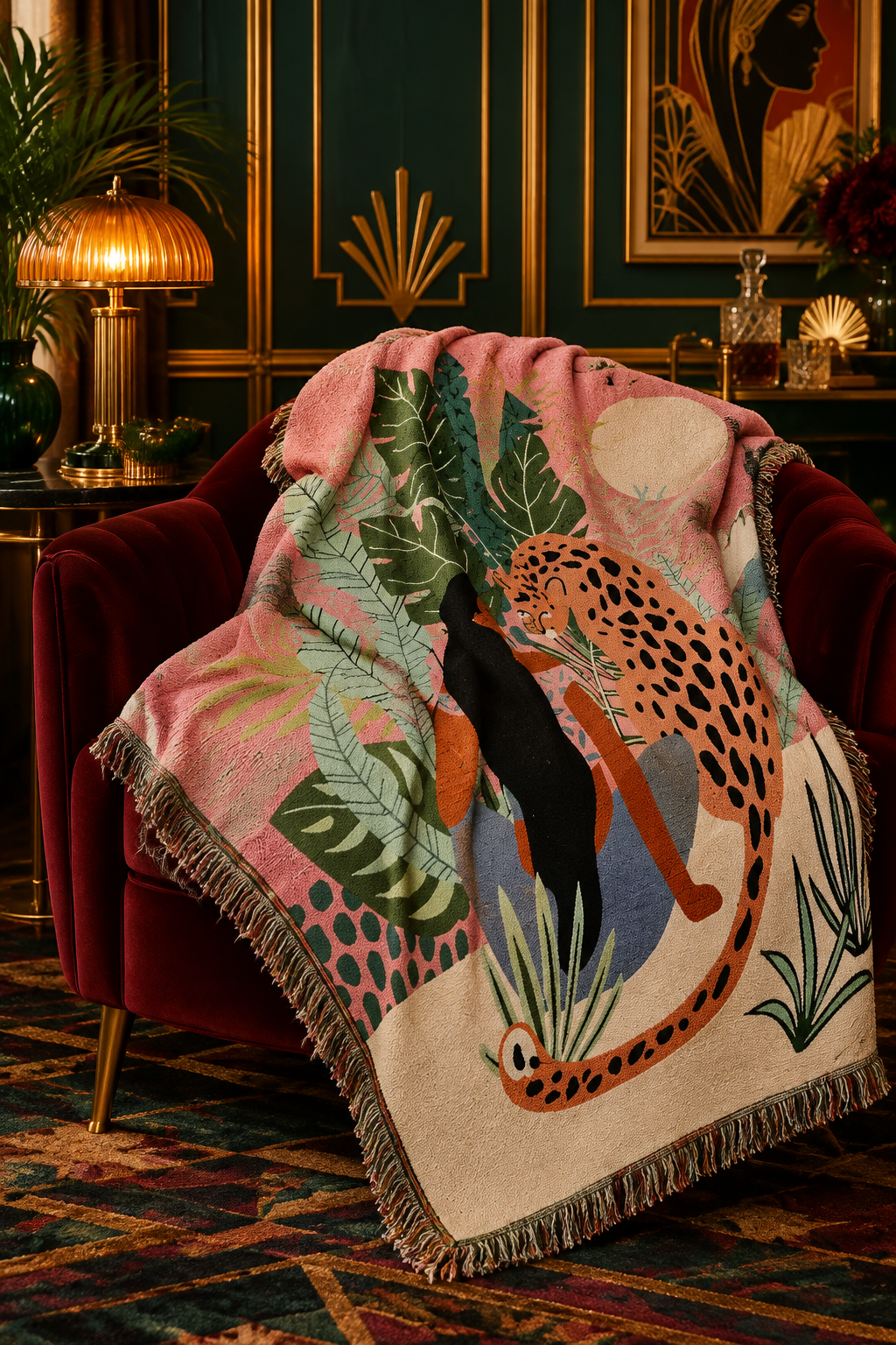 Pink Tiger Throw Blanket