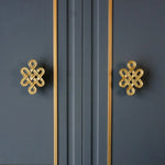 Vintage inspired Brass Twisted Cabinet Drawer Knob - set of 2