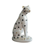 Vintage Inspired Leopard Candle Holder White