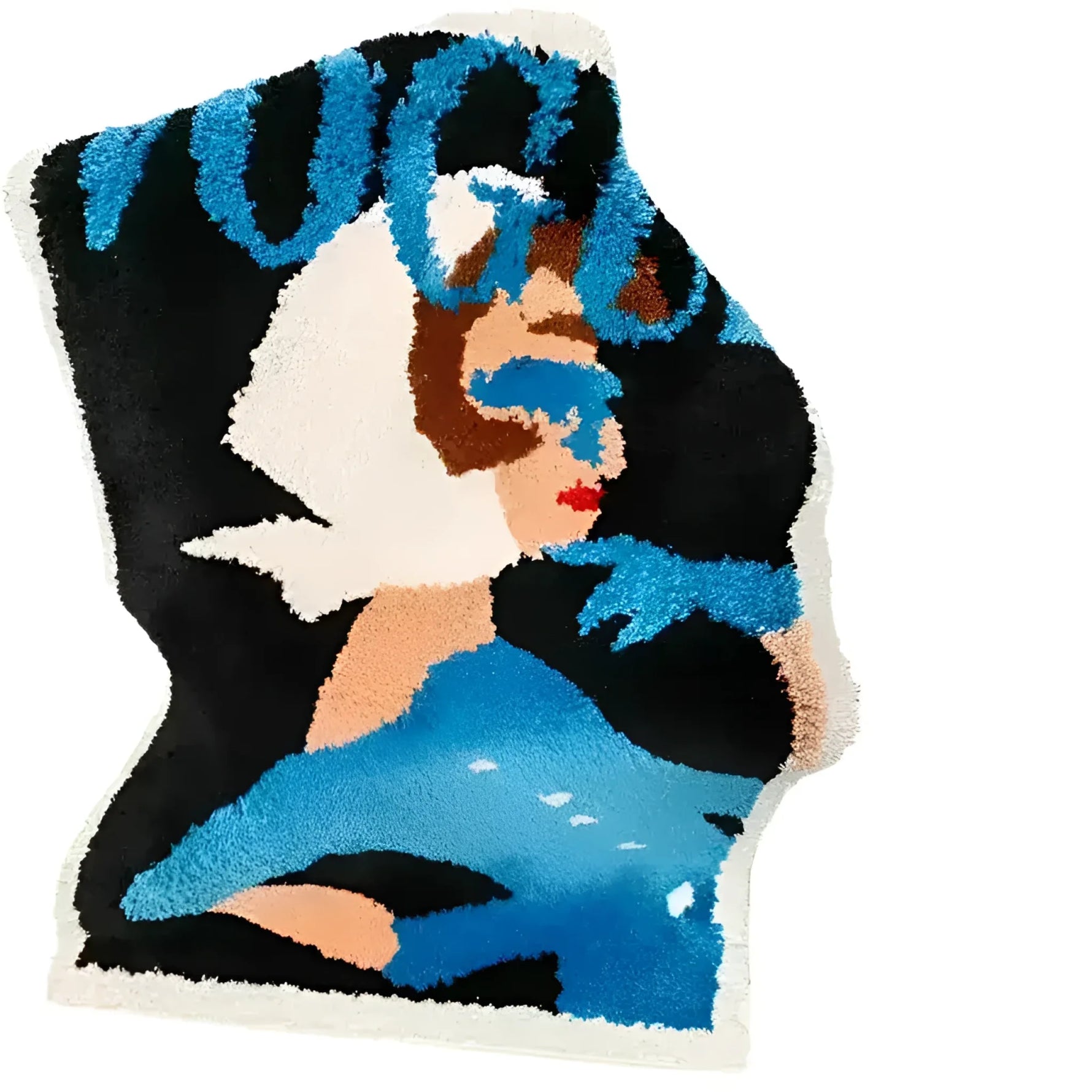 This unique Vintage Magazine Tufted Poster Rug showcases a vibrant, abstract design featuring bold colors and dynamic patterns. Perfect for adding a pop of artistic flair to any living room, this area rug serves as a stunning centerpiece. Ideal for those seeking stylish area rugs for living rooms.