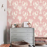 Vintage Pink Chinoiserie with birds Wallpaper