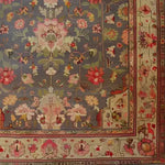 A beautifully detailed Vintage Rose Vine Hand Knotted Area Rug showcasing intricate Persian rug designs with vibrant floral patterns. Ideal for adding elegance to living room spaces, this 8x10 vintage rug features a rich tapestry of roses and vines, perfect as a living room area rug.